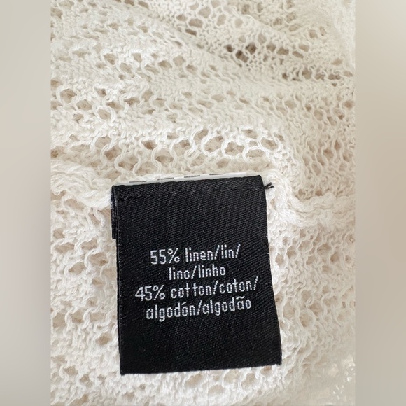 NWT CALVIN KLEIN linen & cotton cream beach cover up tunic SWIM summer dress M - Picture 12 of 12